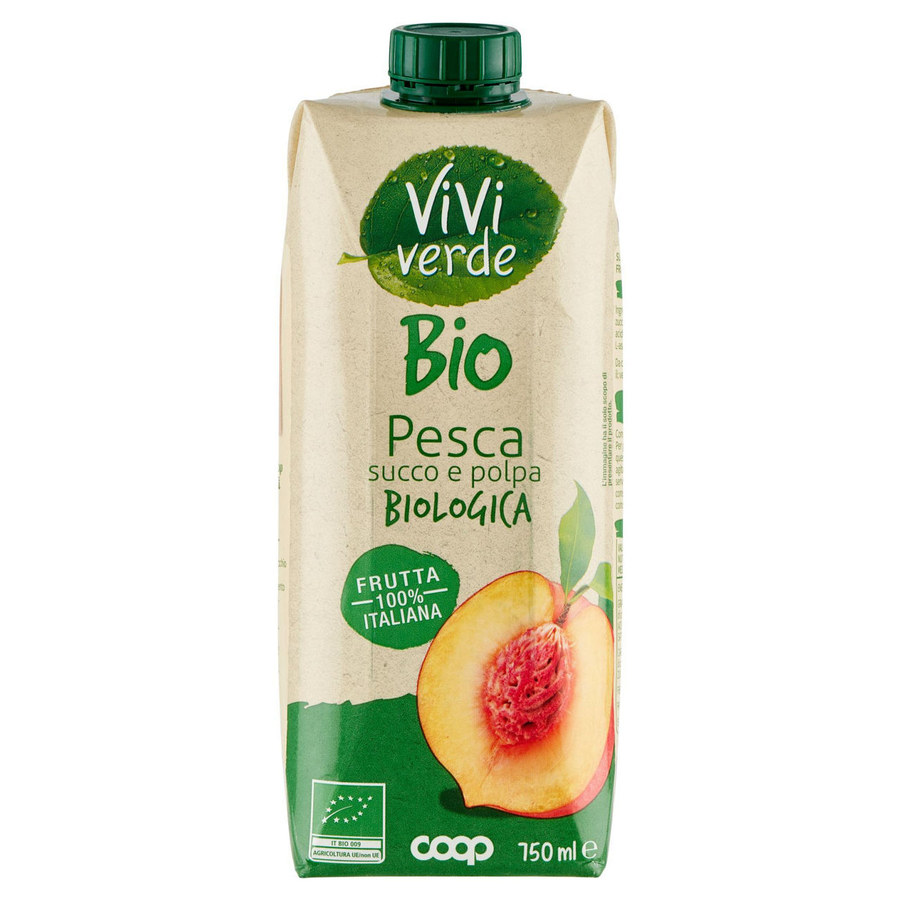 Succo pesca biologica vivi verde 750 ml - Immagine 01