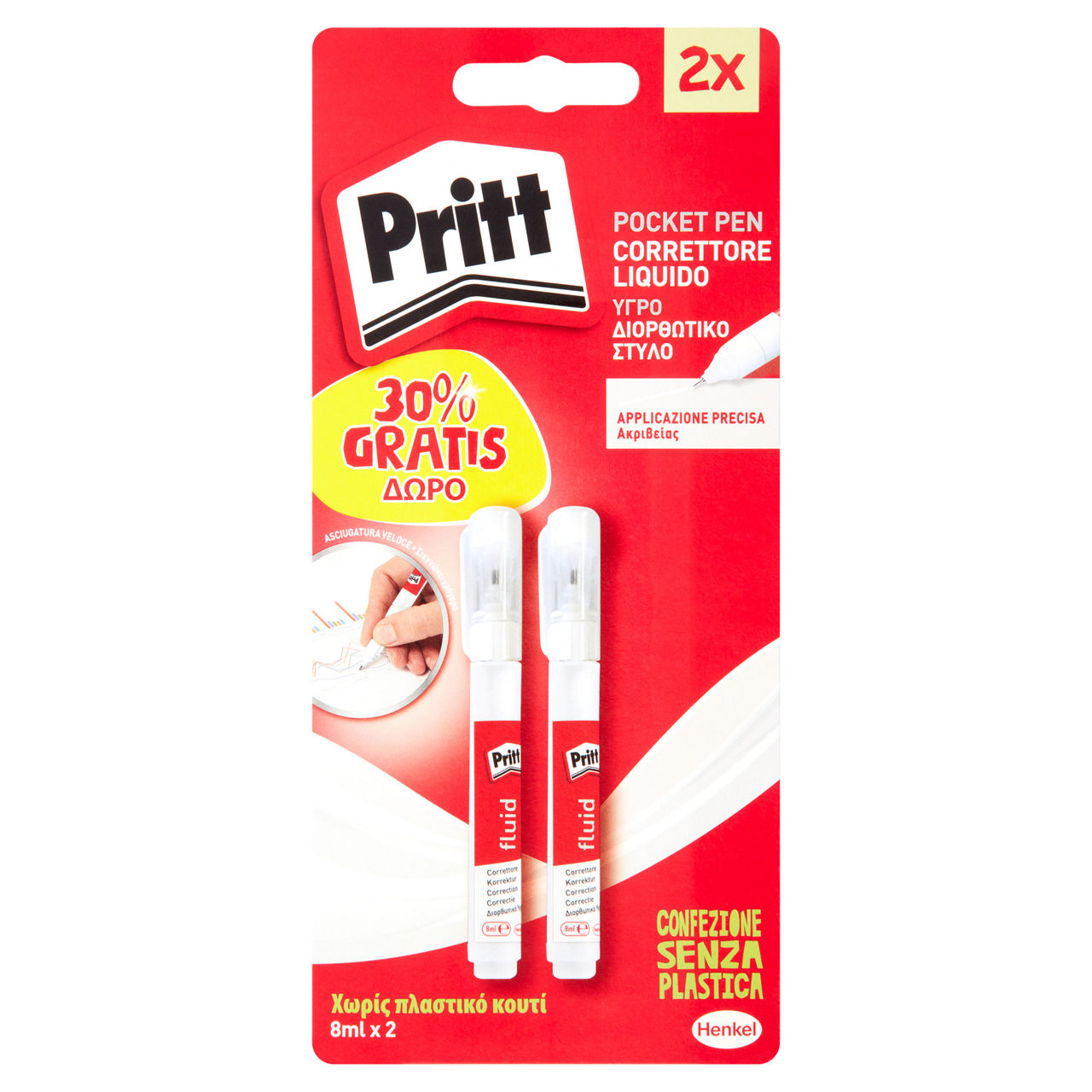 2 correttori pocket pen 8 ml