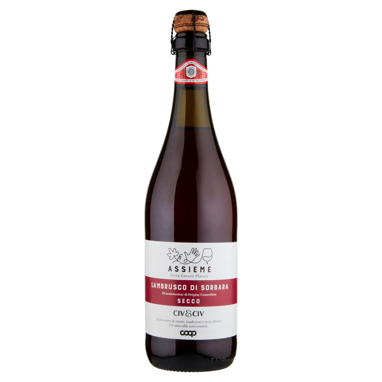 Vino rosso Lambrusco di Sorbara DOC secco 750 ml - Immagine 01