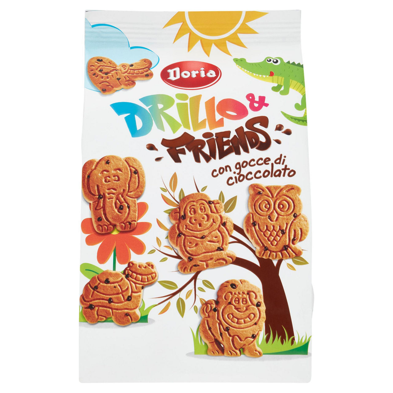 Biscotti Drillo & Friends con gocce di cioccolato 350 gr - Immagine 01