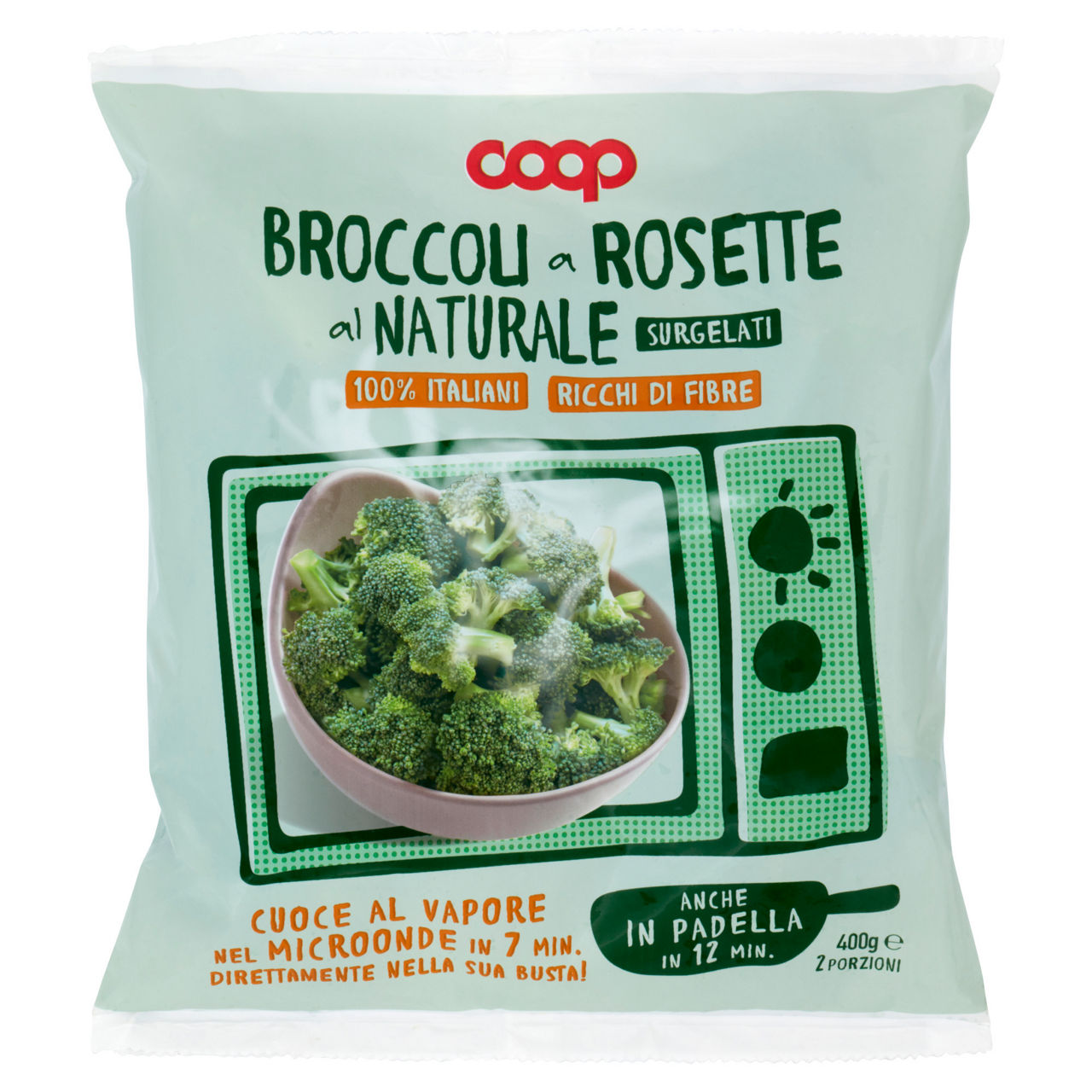 Broccoli a rosette al naturale surgelati 400 gr