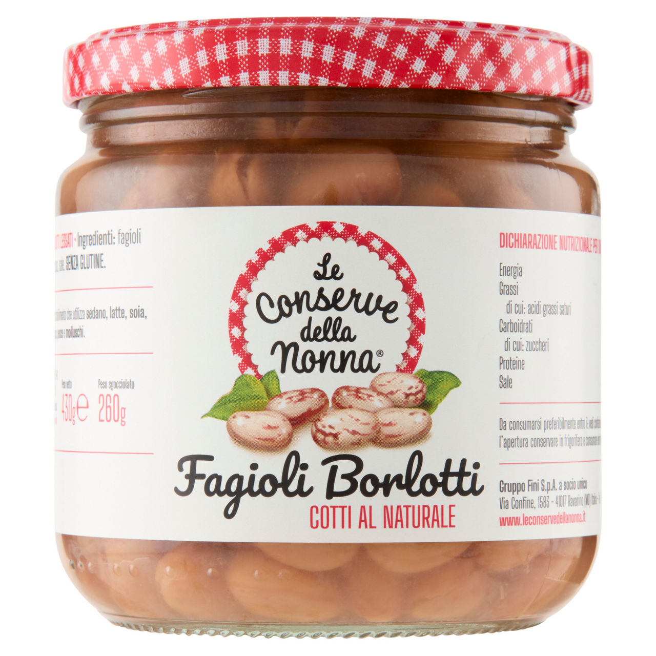 Fagioli borlotti cotti al naturale 260 gr - Immagine 01