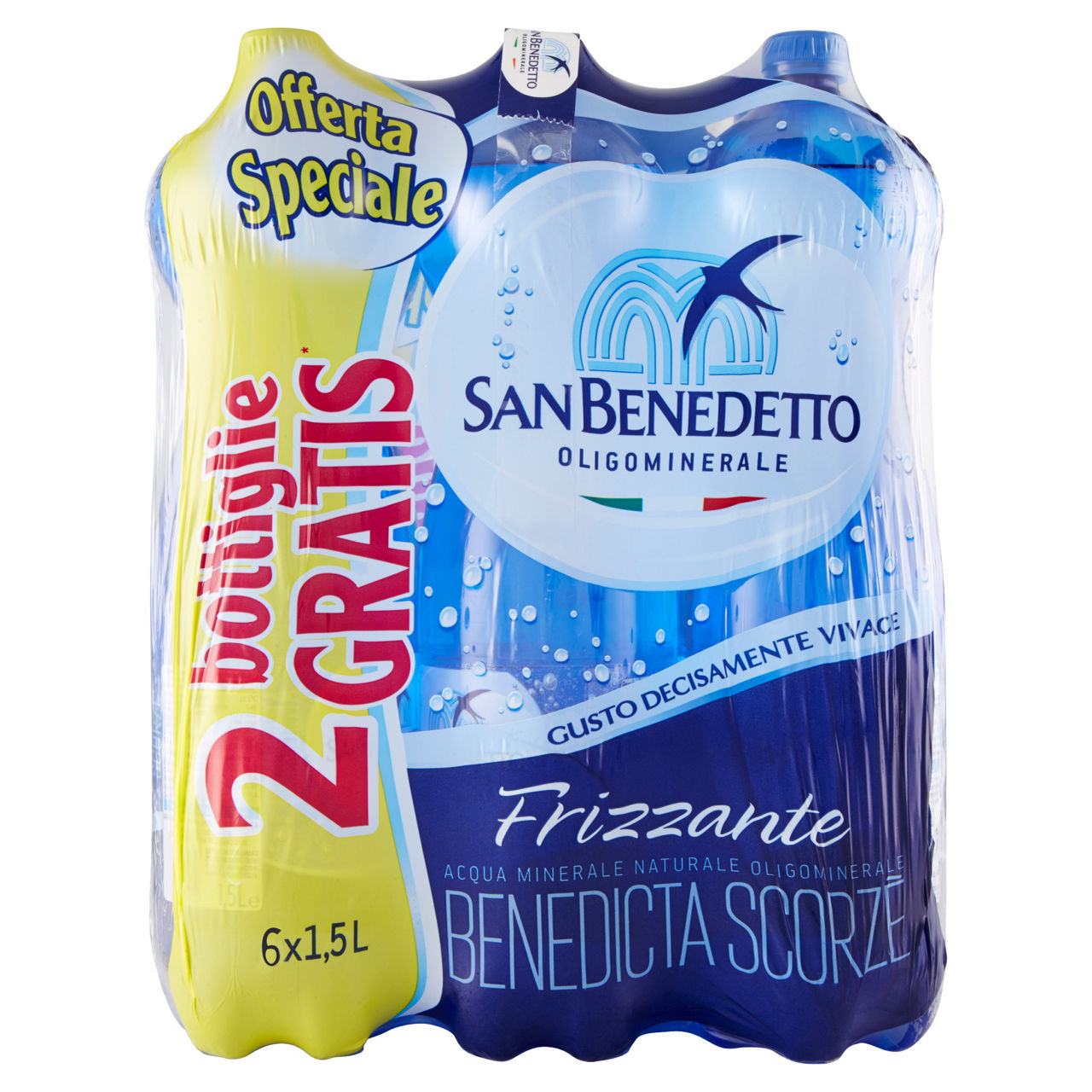 Acqua minerale frizzante 1,5 lt x 4 + 2 pz omaggio