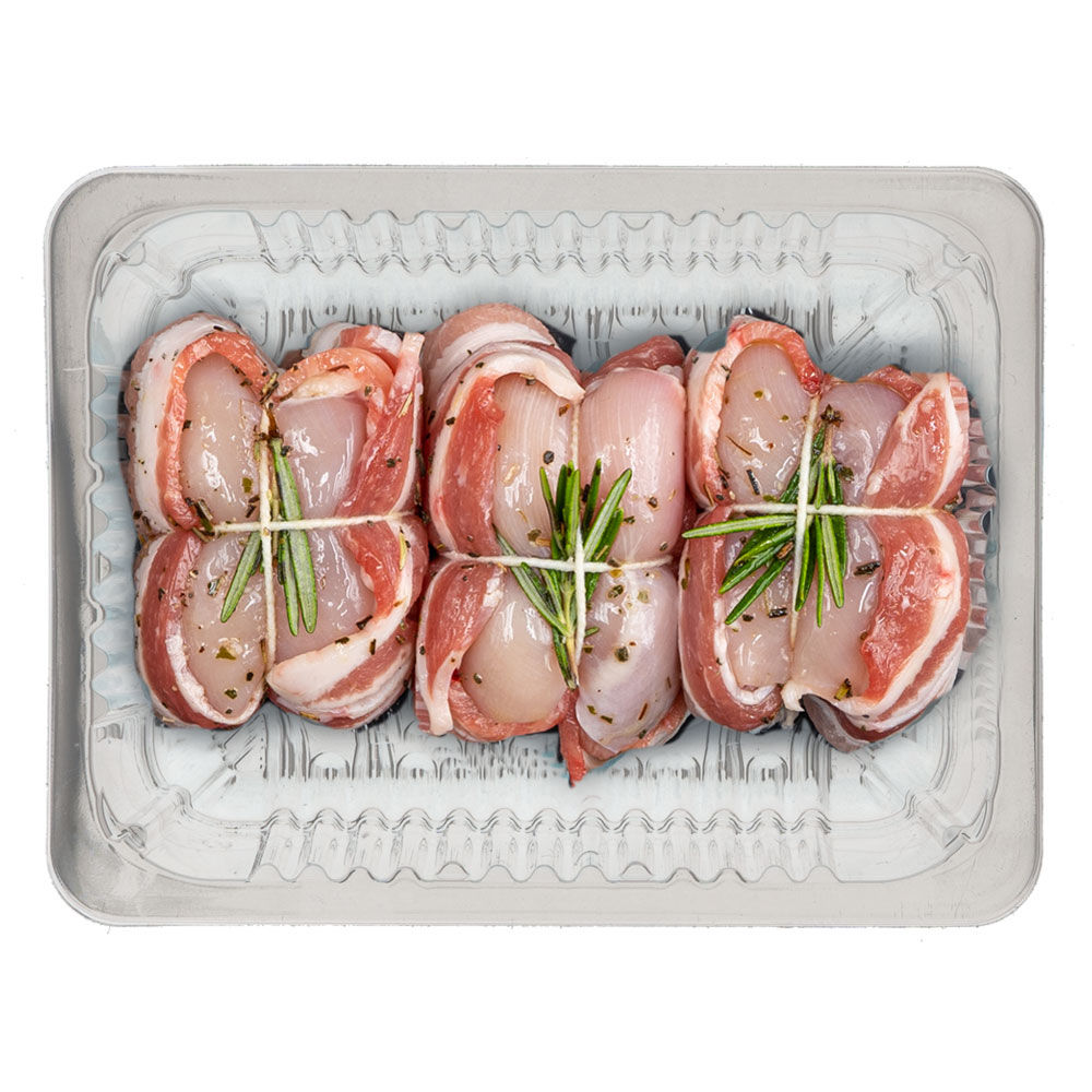 Involtini di pollo farciti con prosciutto cotto e pancetta