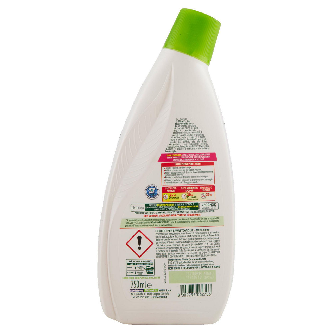 Detersivo lavastoviglie gel winni"s naturel flacone 30 lv ml.750 - Immagine 41
