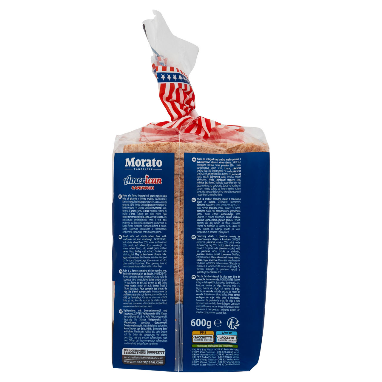 Pane integrale american sandwich morato sacchetto gr.600 - Immagine 51