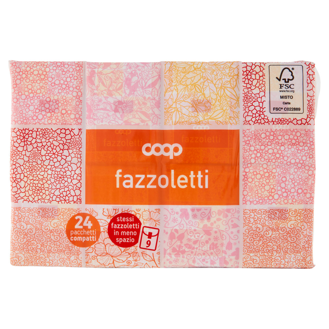 Fazzoletti di carta coop compatti fsc 4 veli pz.9x24 - Immagine 01