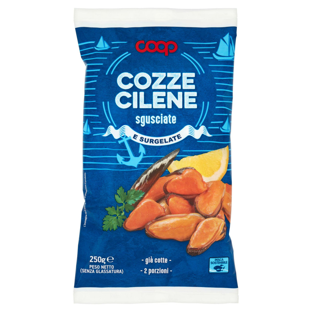 Cozze cilene sgusciate e surgelate 250 gr