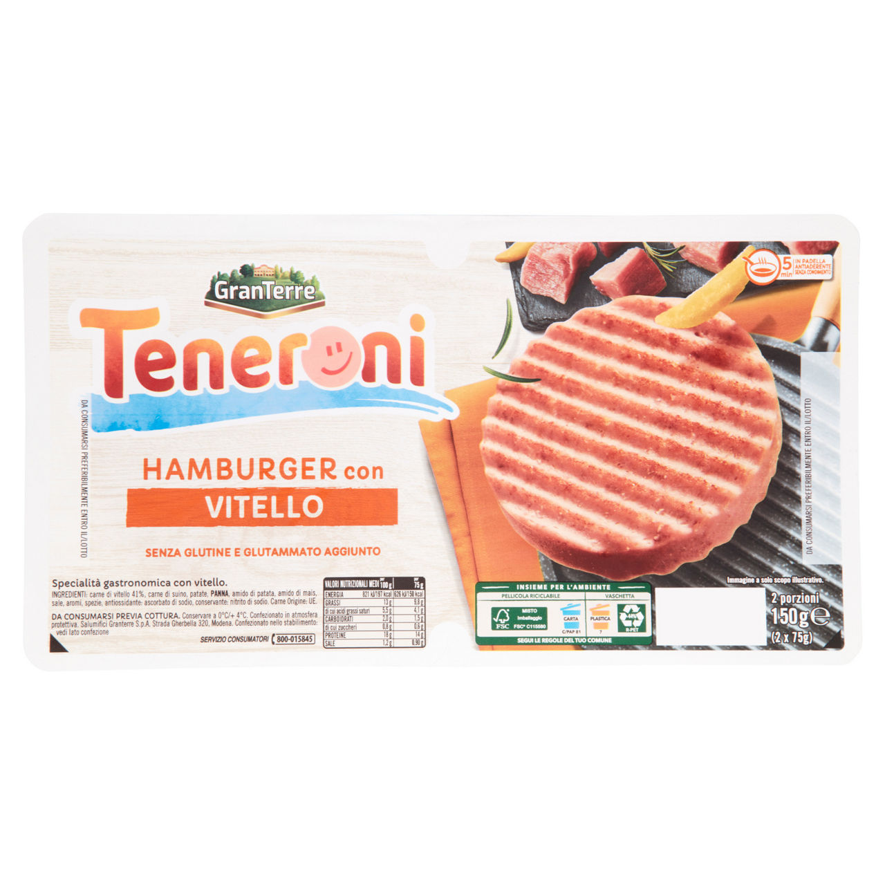 Hamburger con vitello 2 pz 150 gr - Immagine 01
