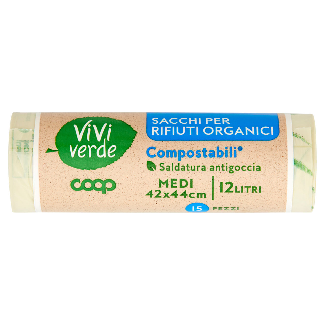 Sacchi per rifiuti umidi biodegradabili medi 42x44 cm 15 pz - Immagine 01