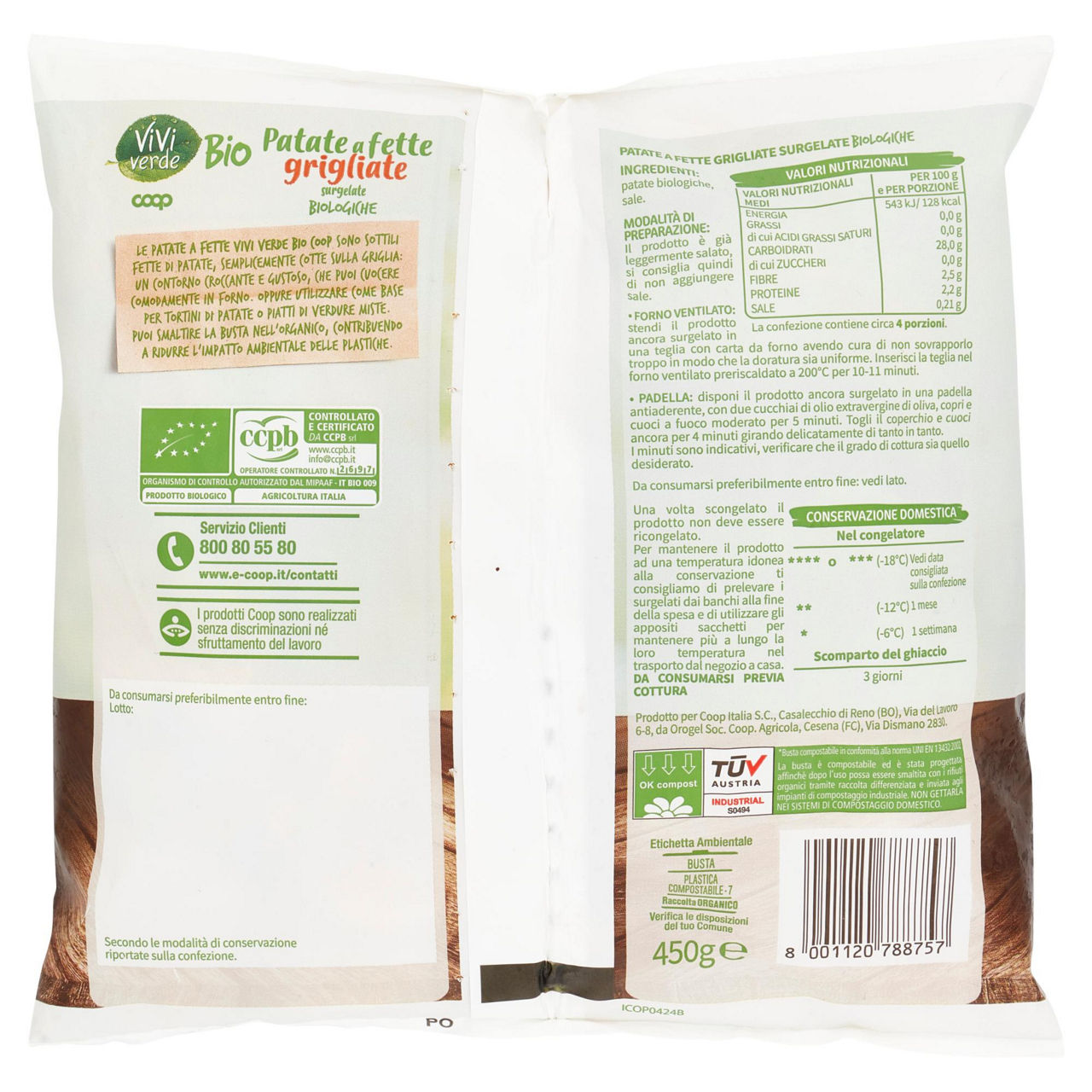 Patate a fette bio grigliate e surgelate 450 gr - Immagine 51