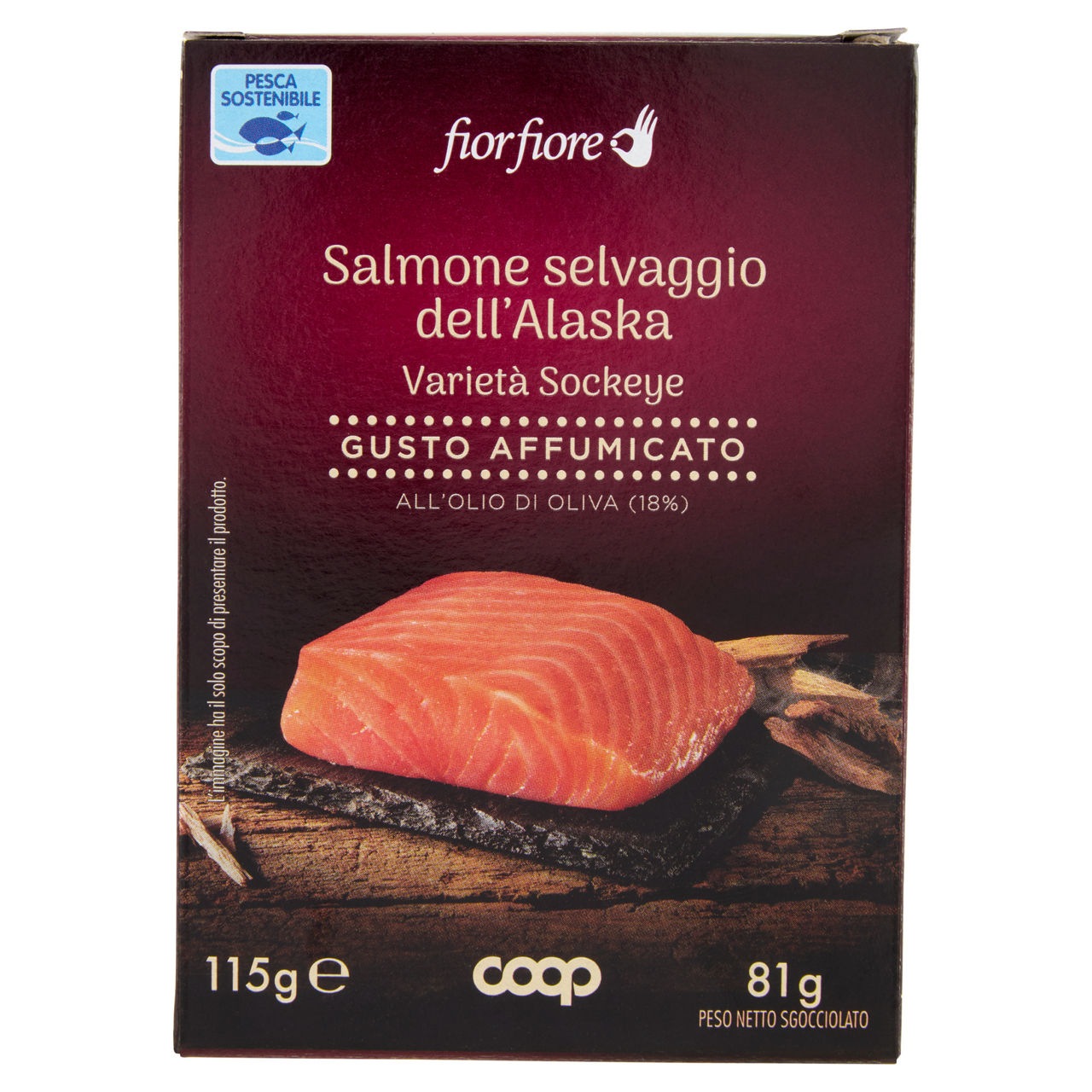 Filetti di salmone selvaggiodell'Alaska varietà Sockeye gusto affumicato 115 gr - Immagine 01