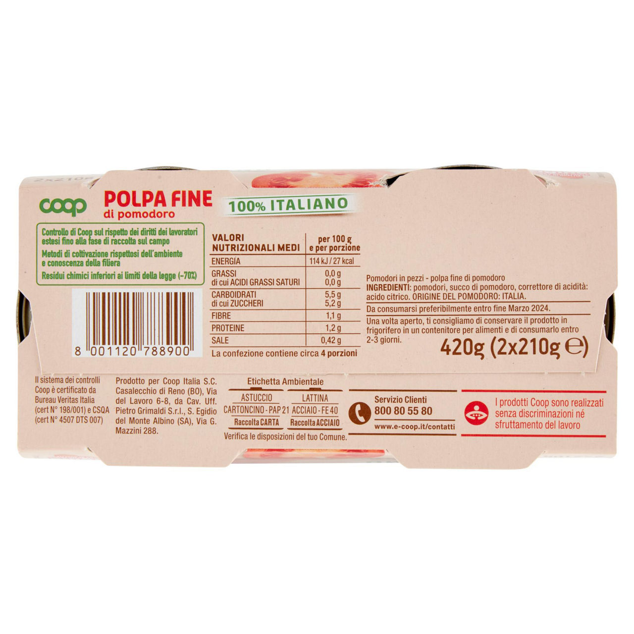 Polpa fine origine coop lattina cluster 2x210 g - Immagine 51