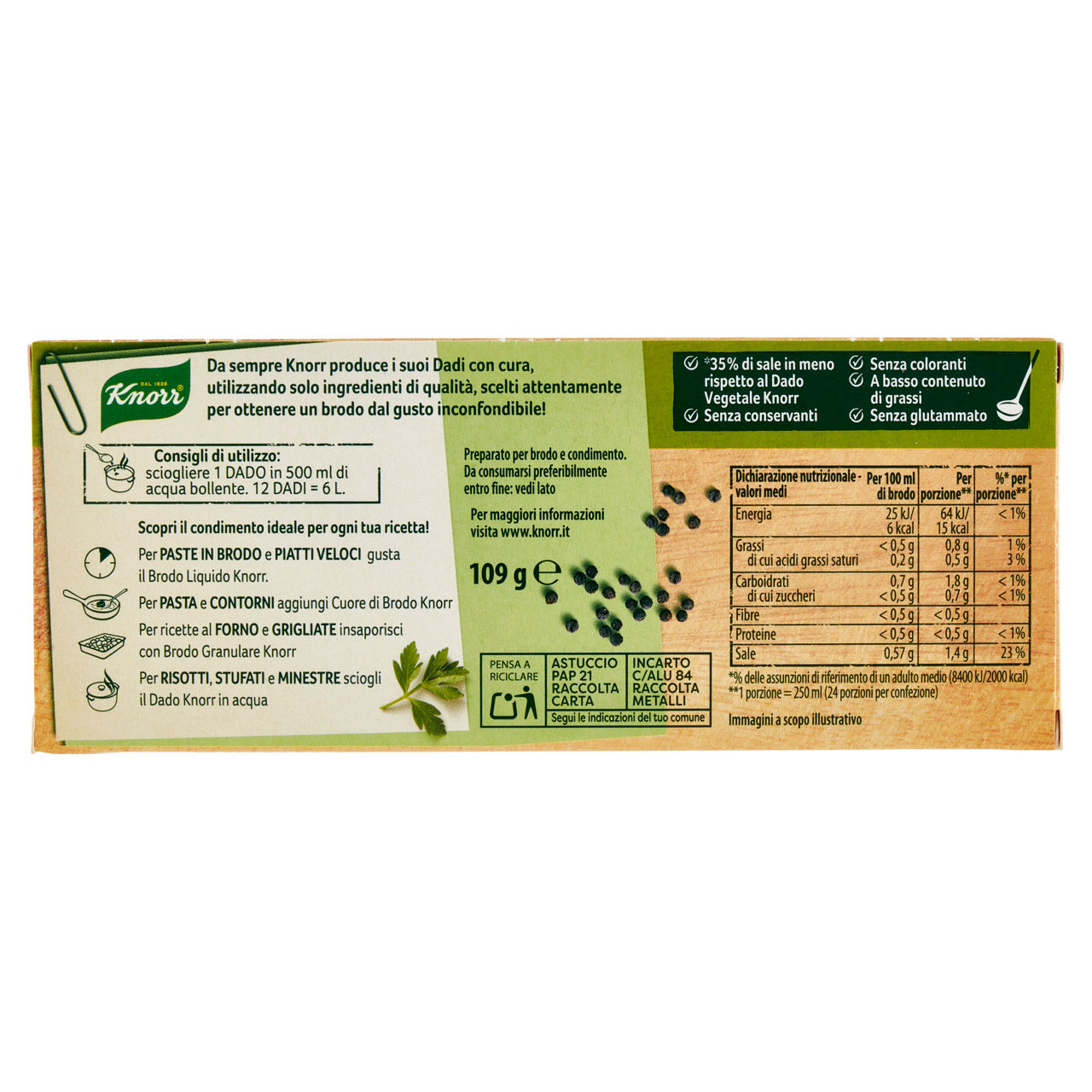 Dado vegetale knorr naturalmente scatola 12 dadi  gr.109 - Immagine 41