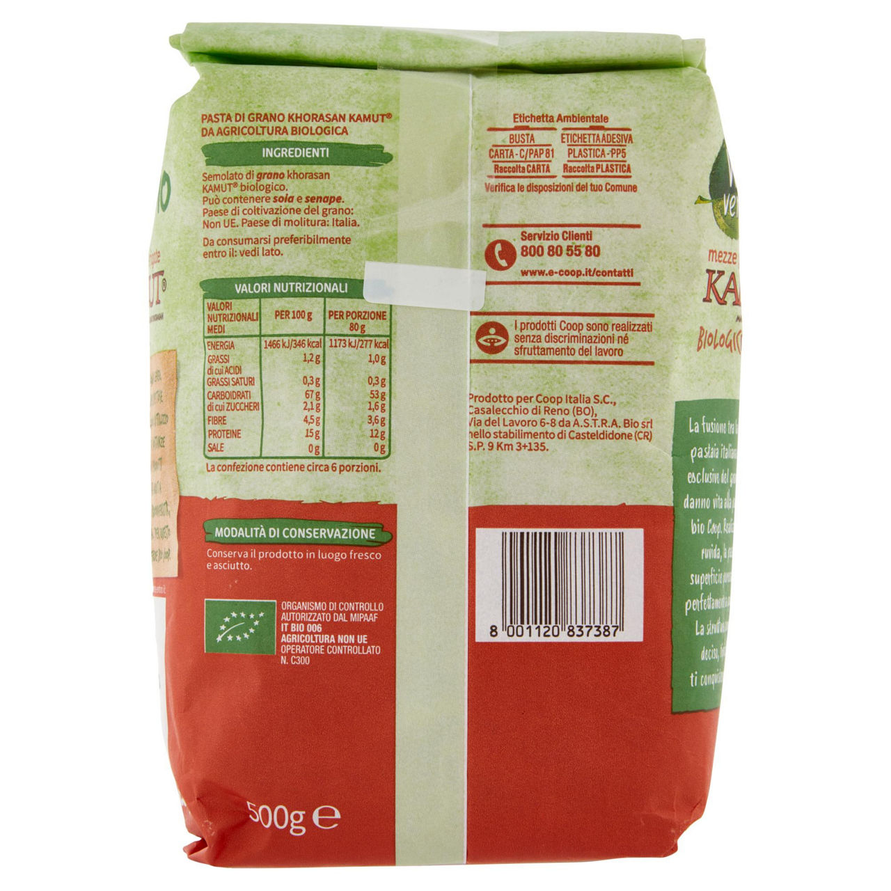 Mezze penne kamut biologiche vivi verde 500 g - Immagine 61