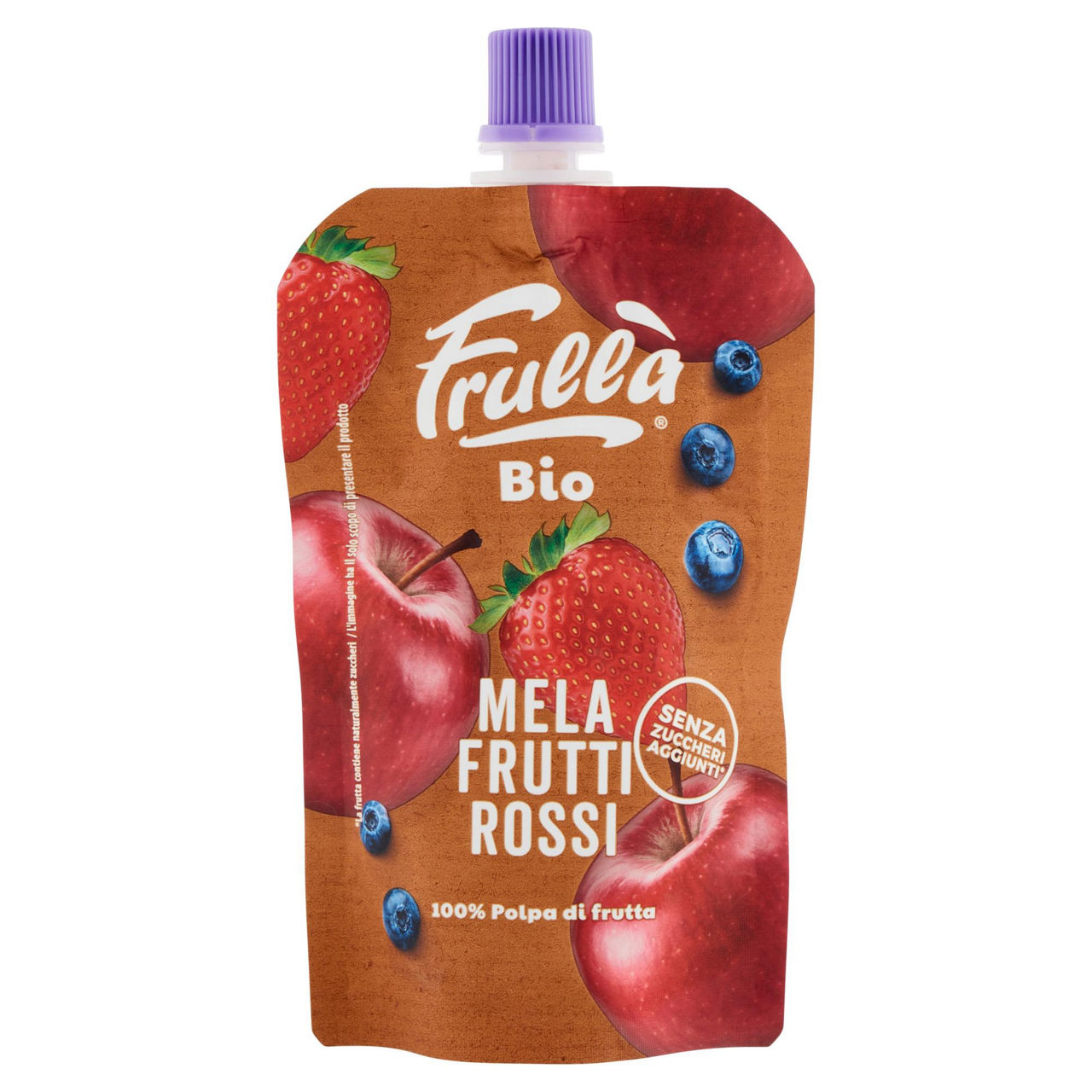 Polpa di frutta bio mela e frutti rossi 100 gr