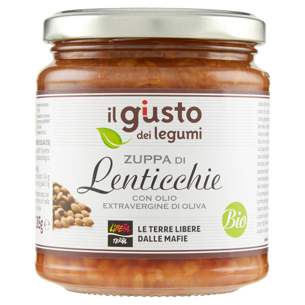 Zuppa di lenticchie bio con olio extra vergine di oliva 285 gr