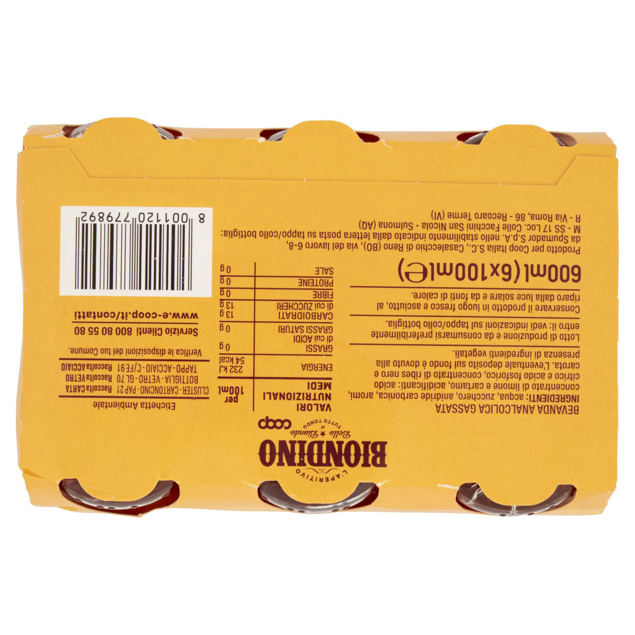 Aperitivo analcolico biondo 6 pz x 100 ml - Immagine 61