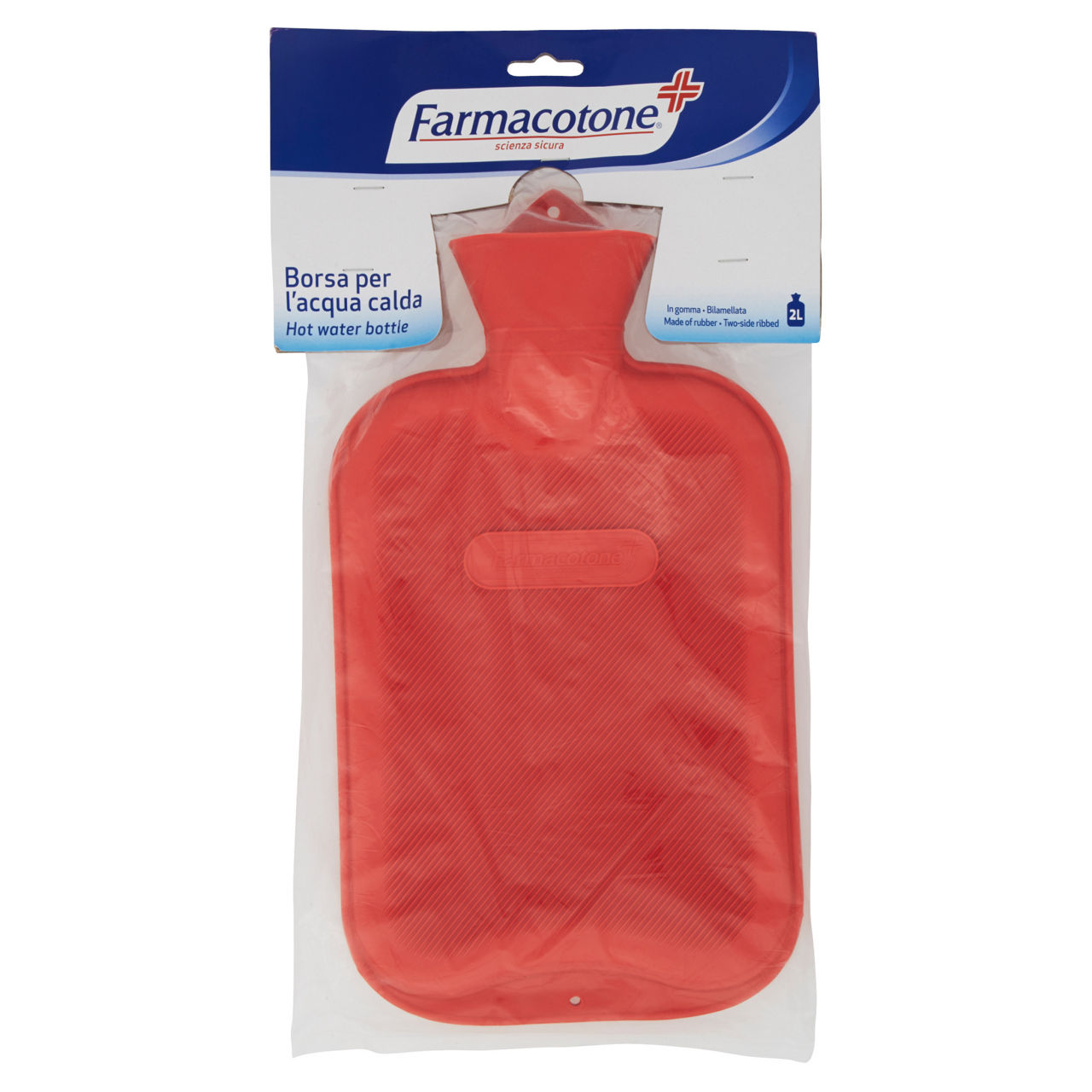 Borsa per l'acqua calda in gomma farmacotone 2l blister pz.1 - Immagine 01