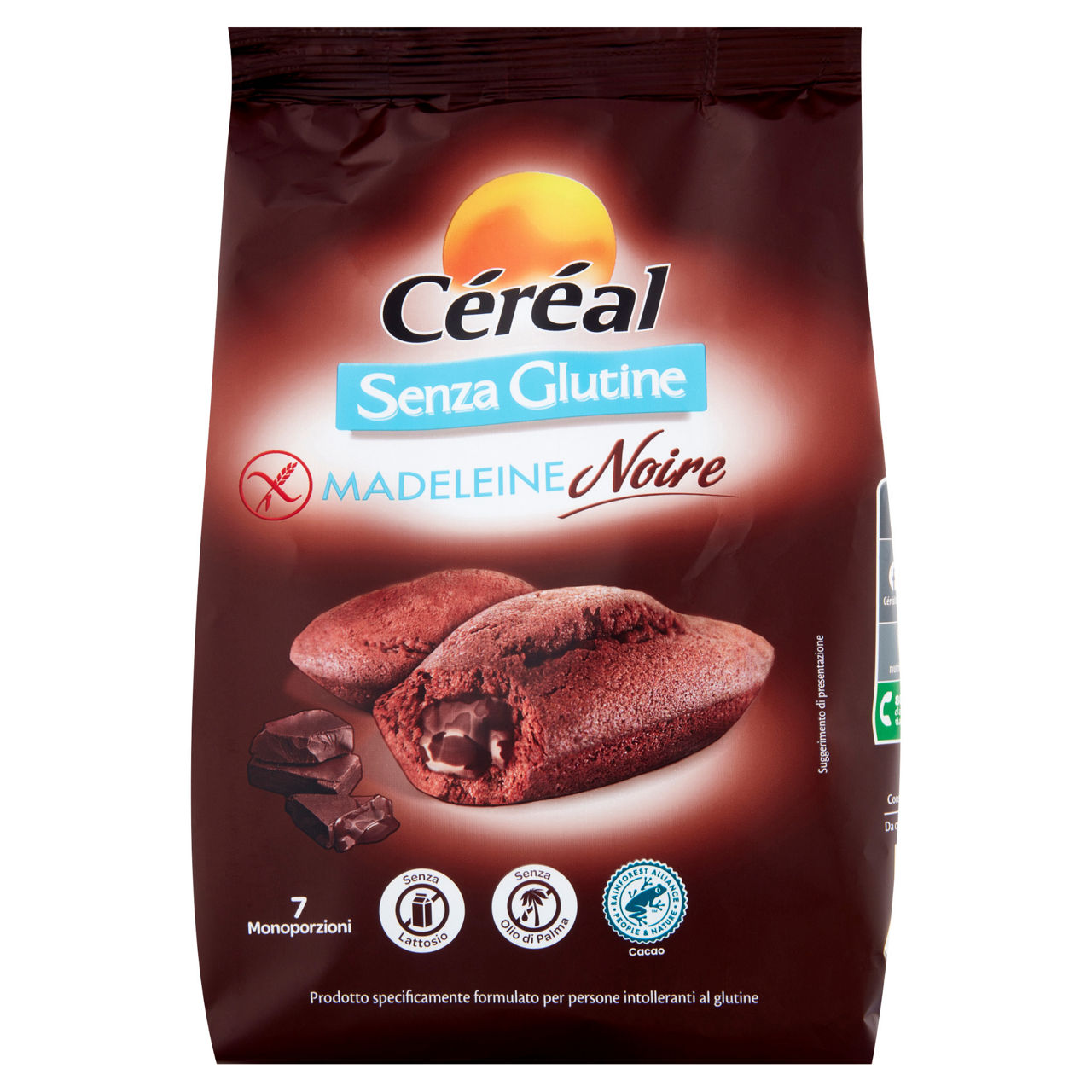 Madeleine Noire al cacao senza glutine 7 monoporzioni