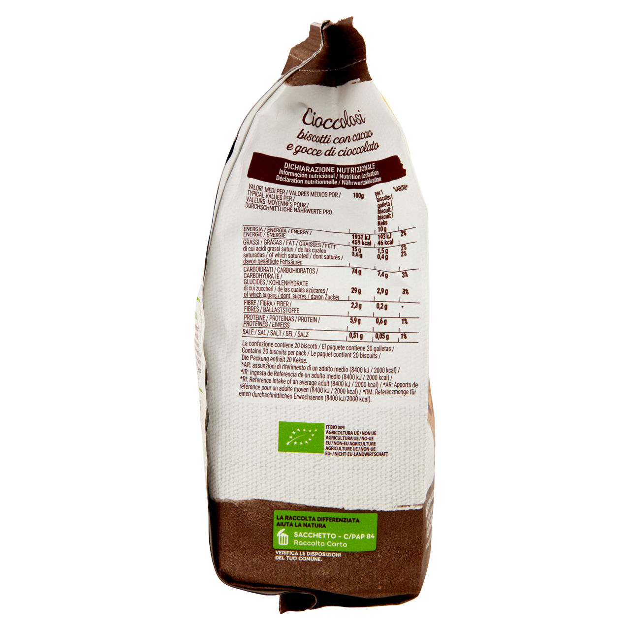 Biscotti Cioccolosi con gocce di cioccolato fondente bio senza glutine 200 gr - Immagine 31