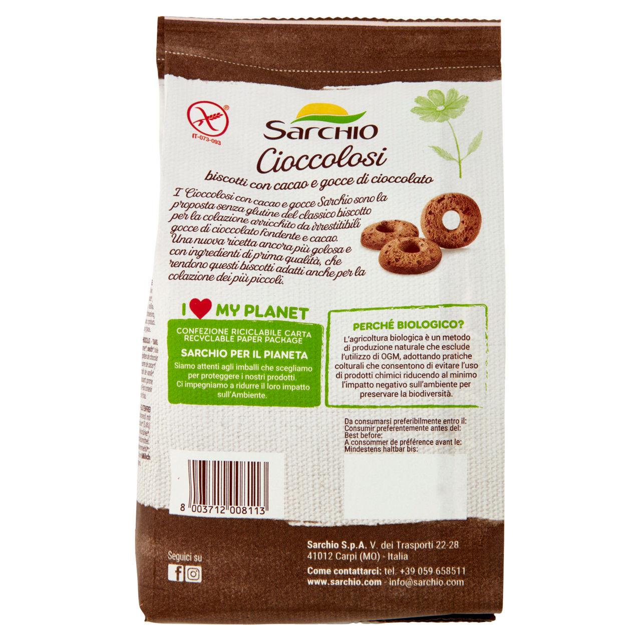 Biscotti Cioccolosi con gocce di cioccolato fondente bio senza glutine 200 gr - Immagine 41
