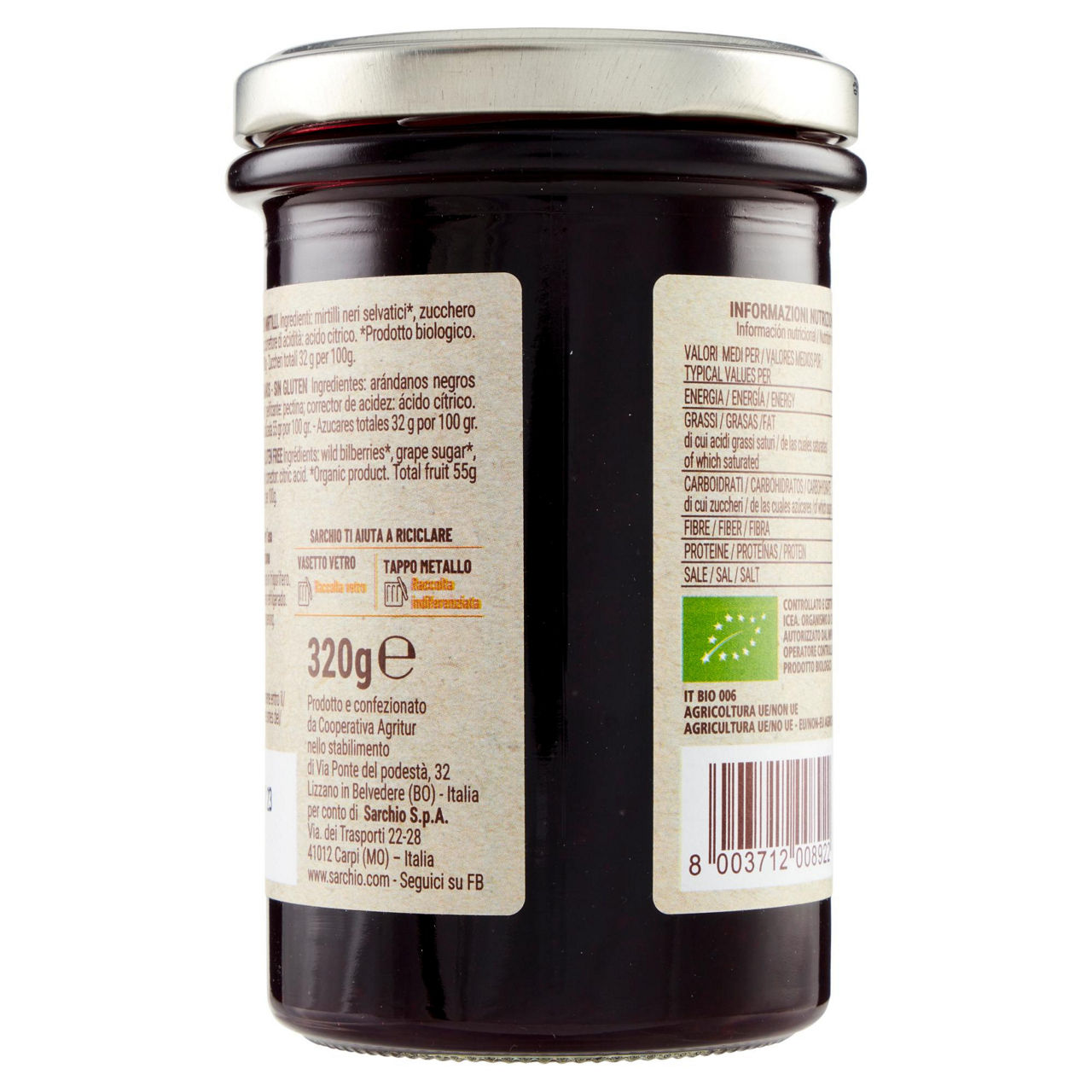 Composta di mirtilli selvatici senza glutine bio 320 gr - Immagine 51