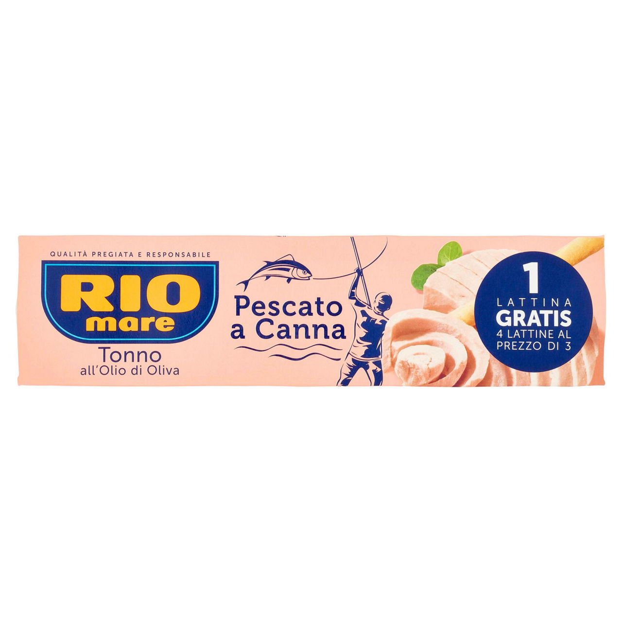 Tonno all'olio di oliva pescato a canna 3 pz x 80 gr + 1 gratis - Immagine 01