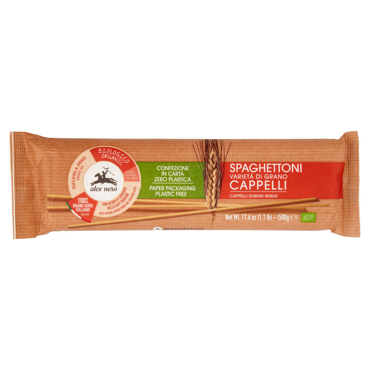 Spaghettoni grano Cappelli pasta di semola di grano duro al bronzo 500 gr - Immagine 01
