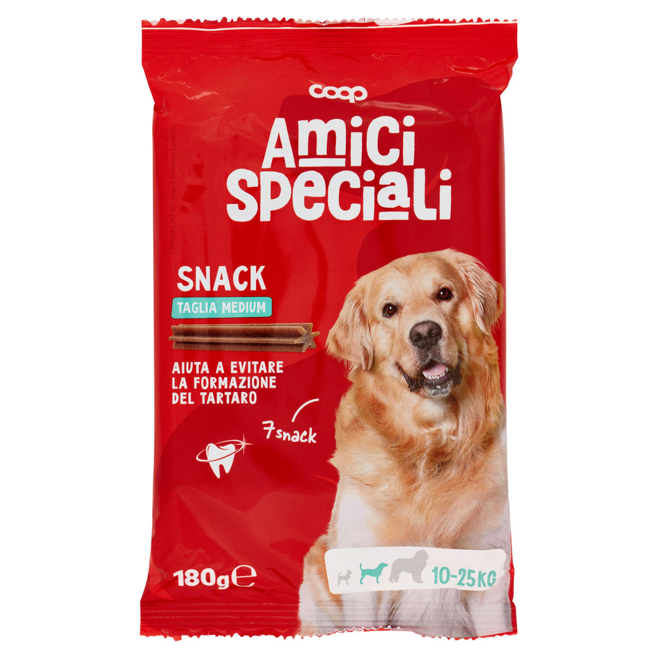 Snack per cani dental amici speciali coop pz 7 gr 180 tg.medium