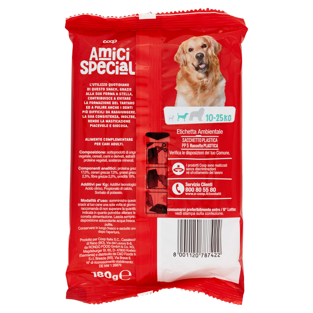 Snack per cani dental amici speciali coop pz 7 gr 180 tg.medium - Immagine 31