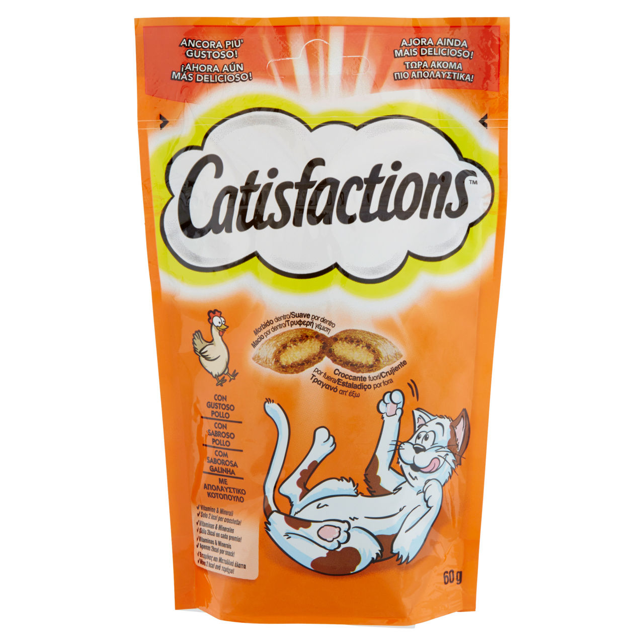 Snack gatto catisfactions pollo sacchetto gr 60