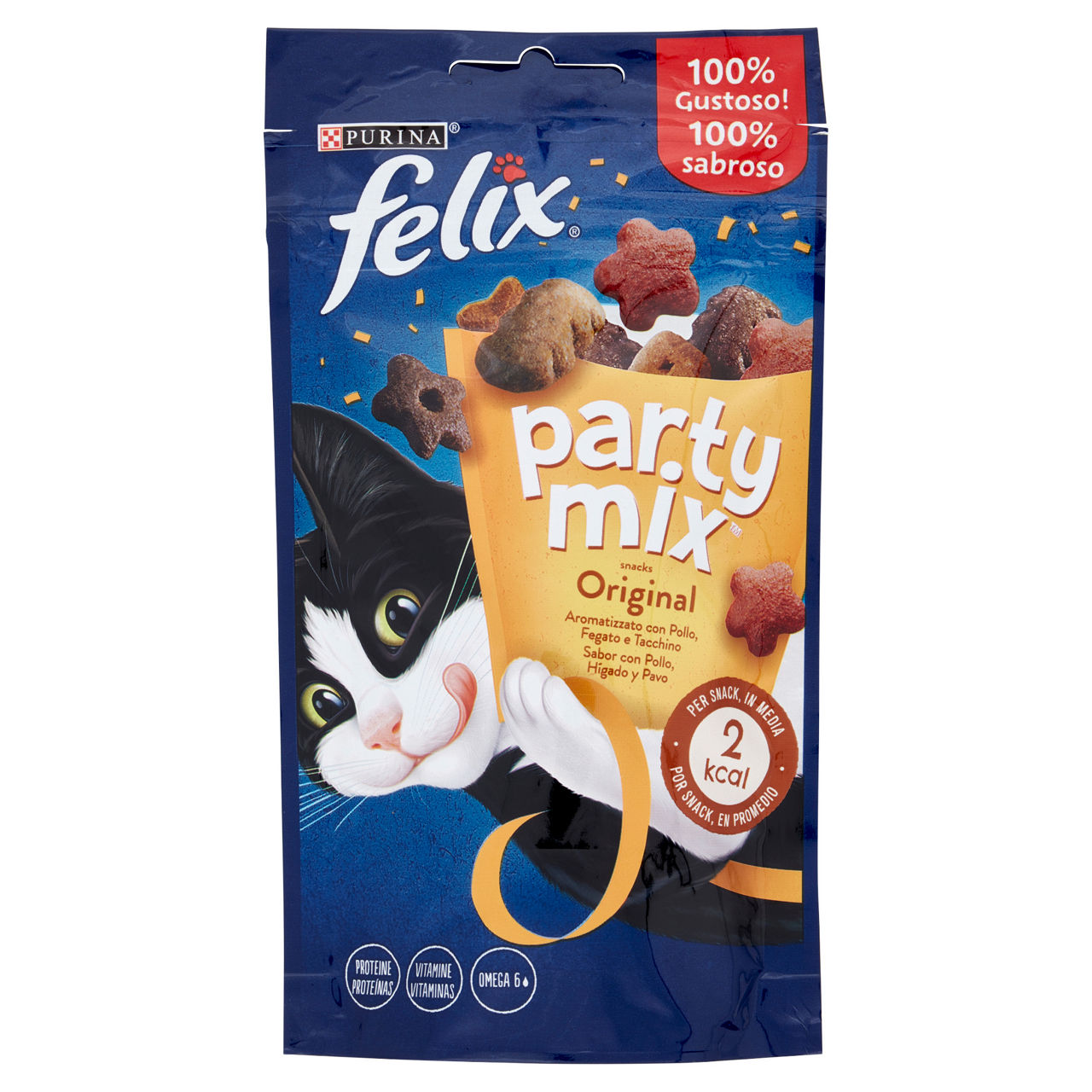 Snack gatto purina felix party mix g60 - original pollo/fegato/tacchino
