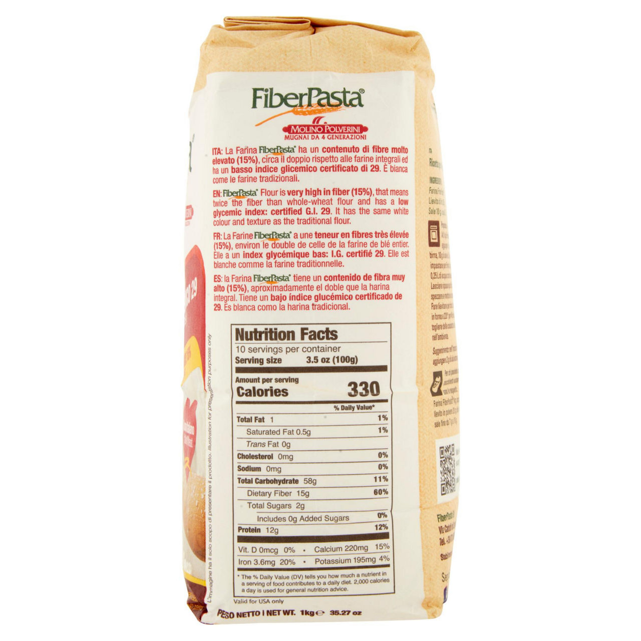 Farina fiberpasta 15% di fibra sacchetto  kg 1 - Immagine 31