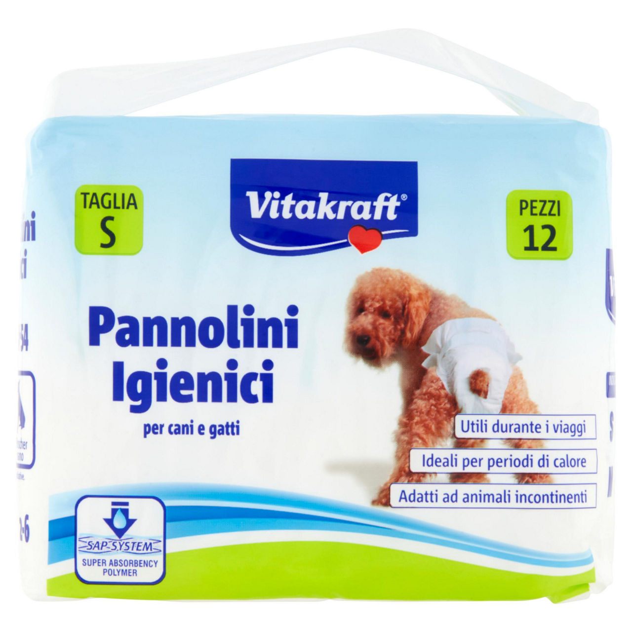 Pannolini igienici misura s vitakraft busta  pz.12 - Immagine 01