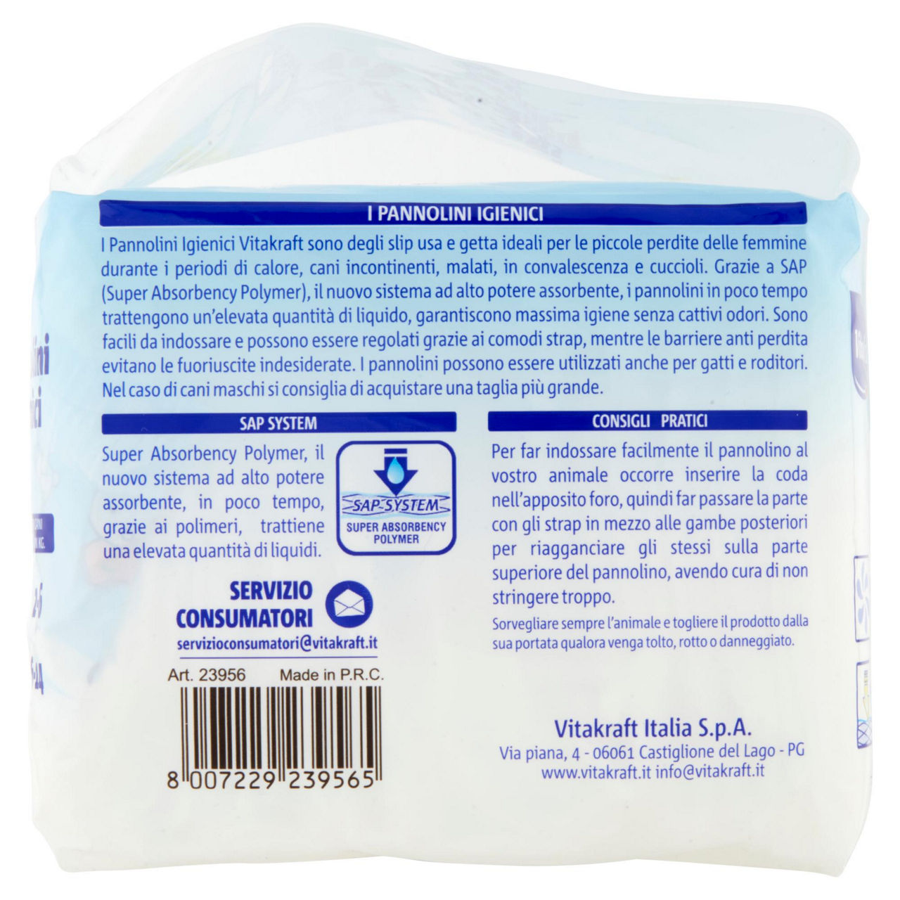 Pannolini igienici misura s vitakraft busta  pz.12 - Immagine 21