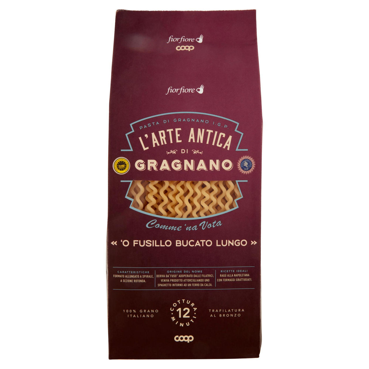 Fusilli bucati lunghi pasta di Gragnano IGP semola di grano duro 500 gr - Immagine 01