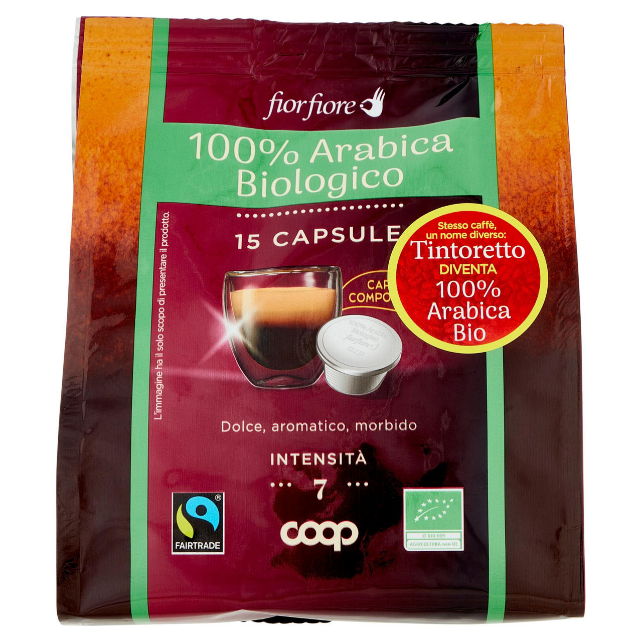 Caffè in capsule compostabili 100% Arabica bio 15 pz