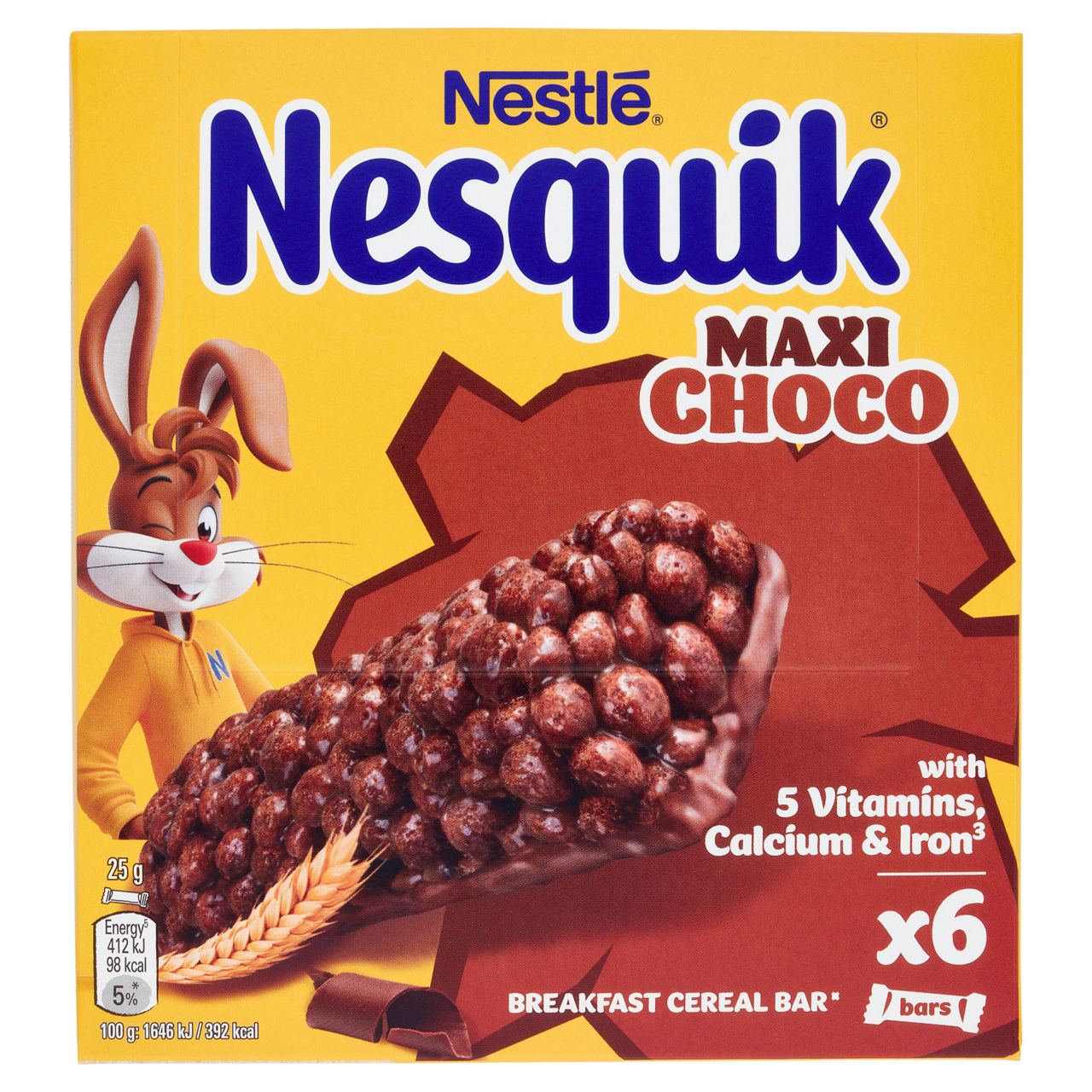 Barrette ai cereali al cioccolato e al latte maxi choco 6 pz - Immagine 01