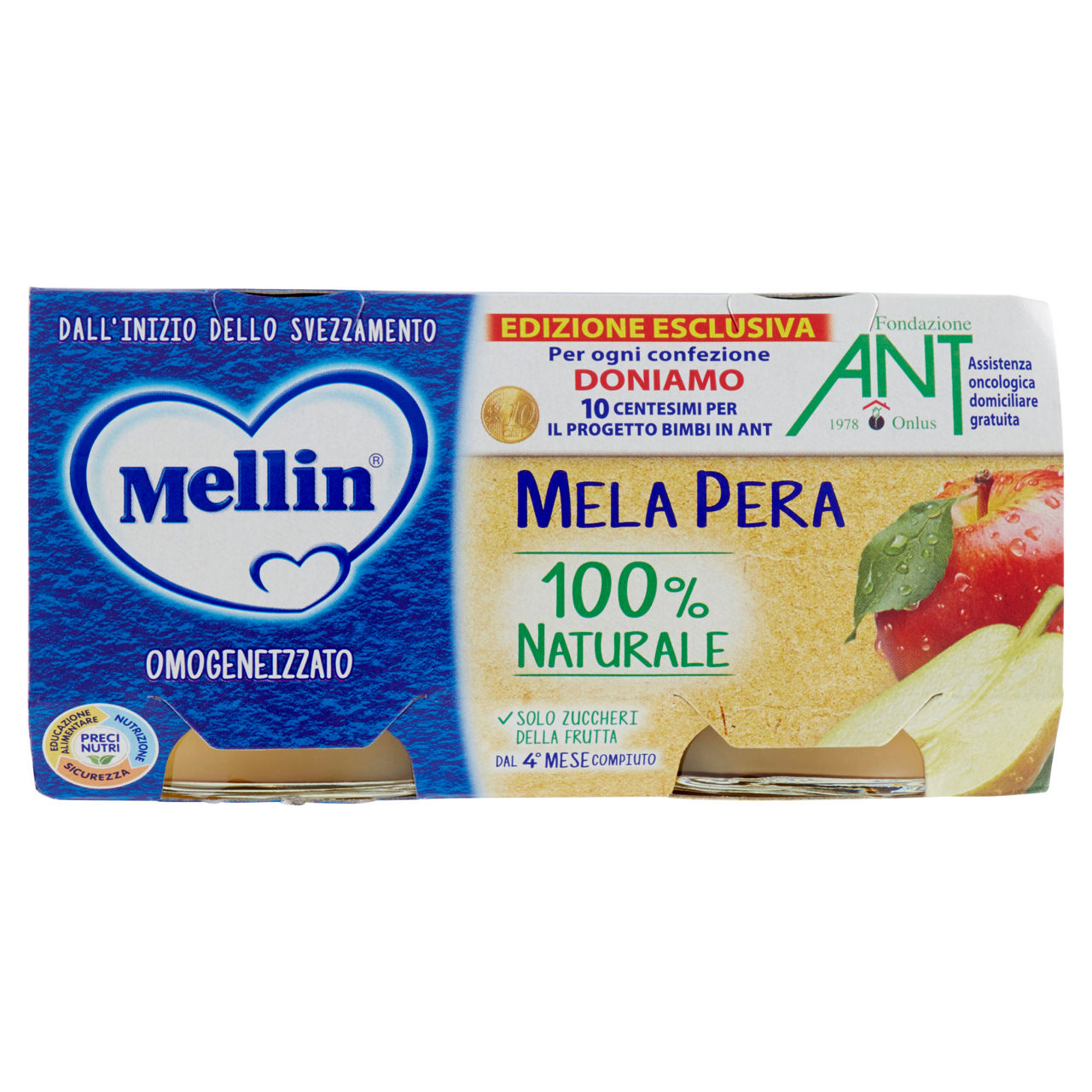 Omogeneizzato di mela e pera 2 pz x 100 gr