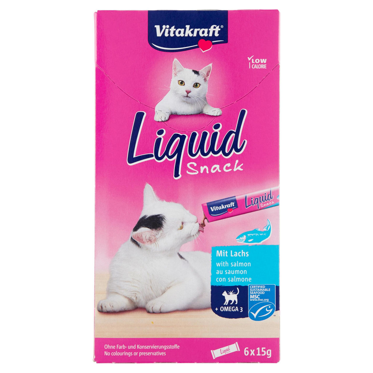 Snack cremoso per gatti con salmone 6 pz x 15 gr