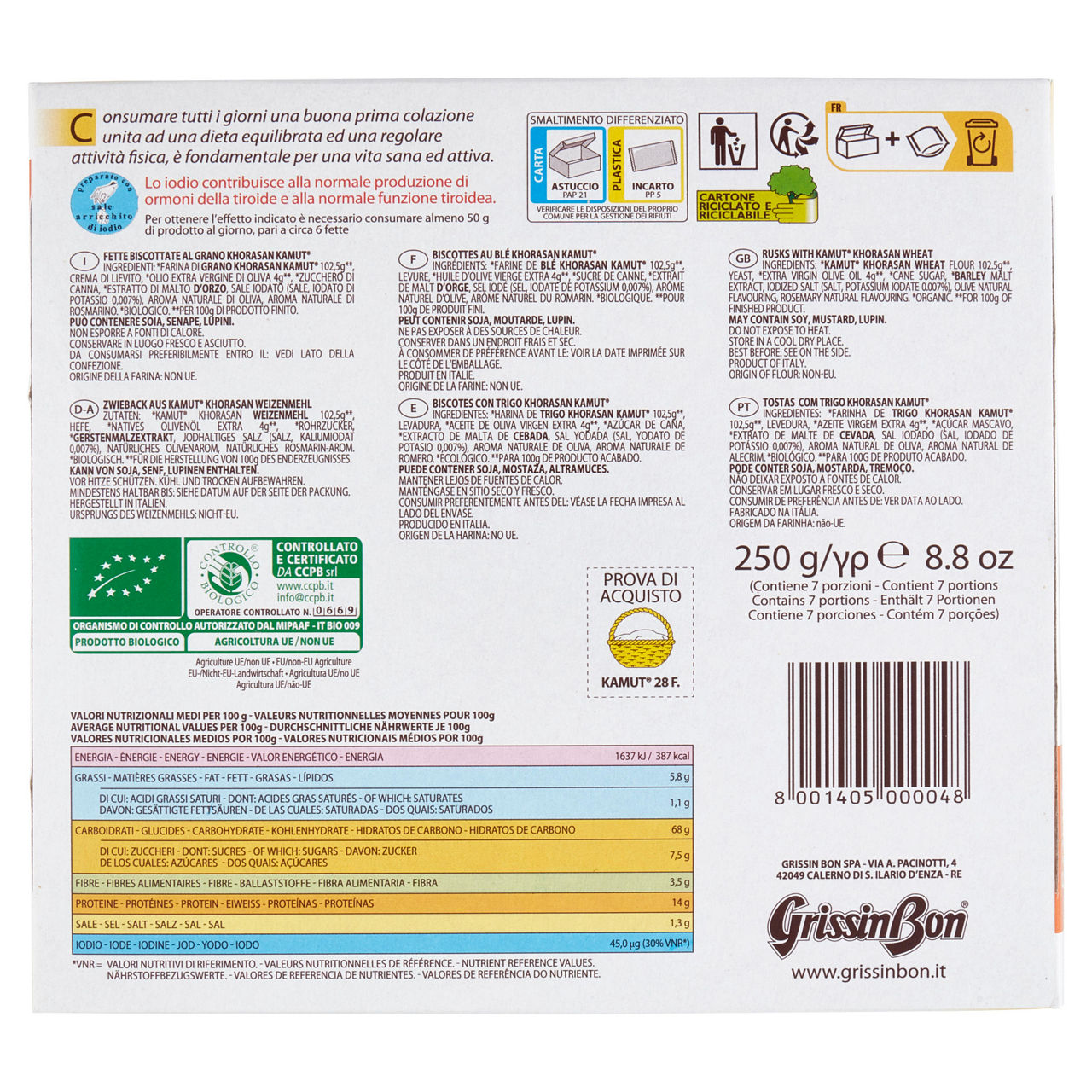 Fette biscottate di kamut bio 250 gr - Immagine 21