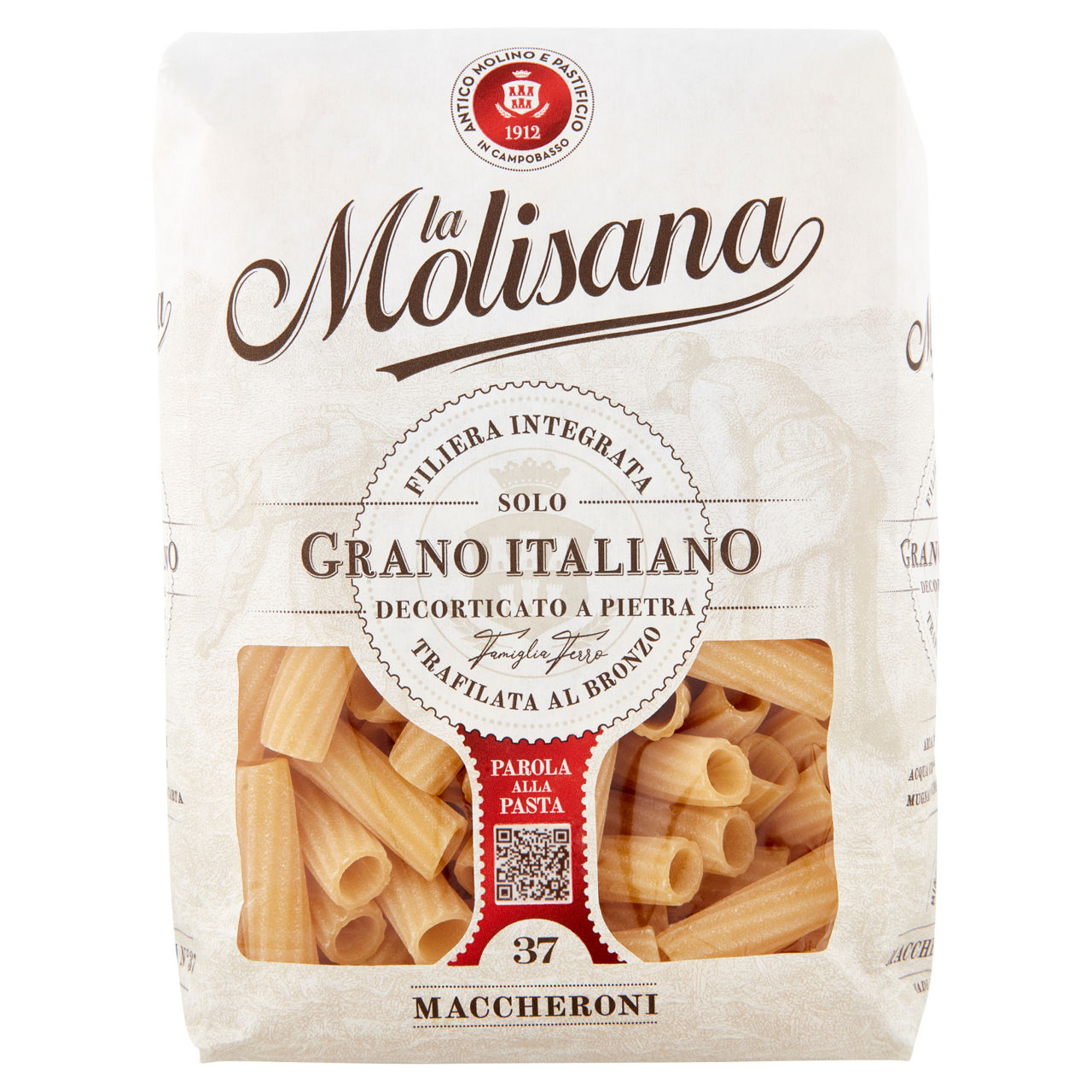 Maccheroni n. 37 pasta di semola di grano duro 500 gr