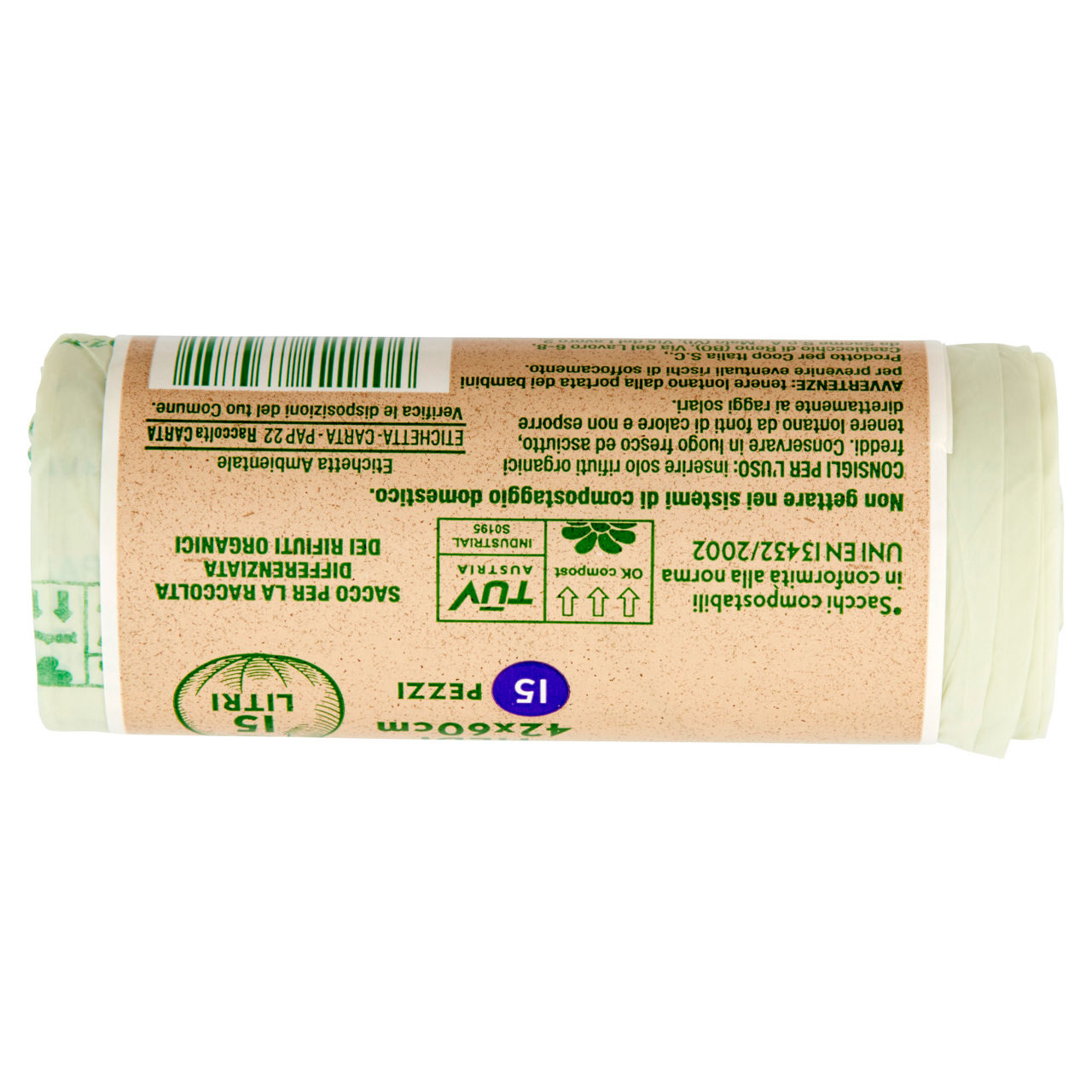Sacchi per rifiuti umidi con maniglia biodegradabili medi 42x60 cm 15 pz - Immagine 11