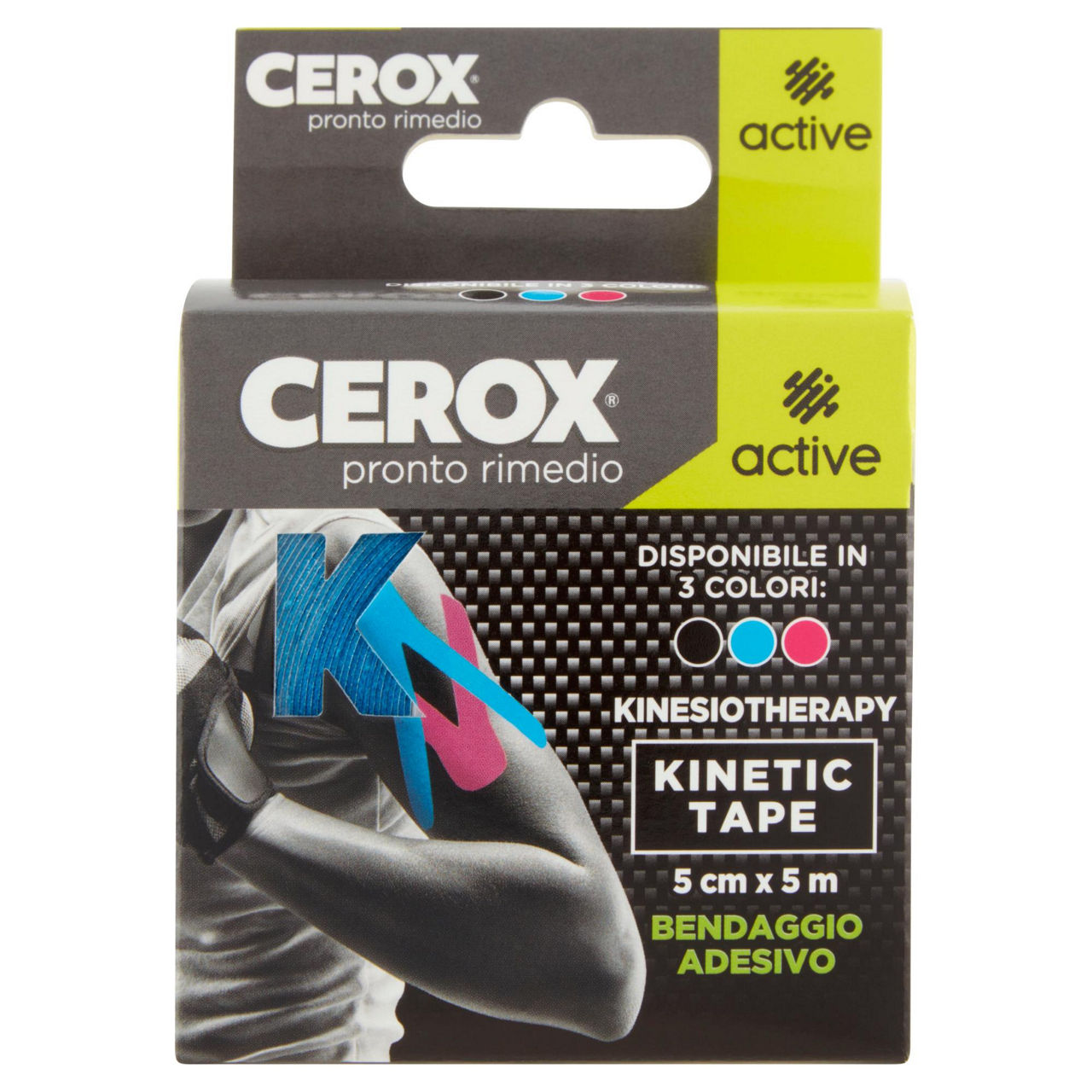Cerotto muscolare elastico adesivo cerox kinetic-tape scatola 1pz - Immagine 01