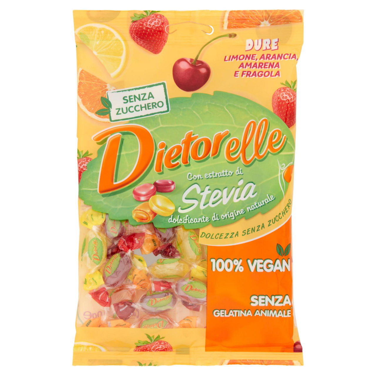 Caramelle dure alla frutta senza zucchero 140 gr - Immagine 01