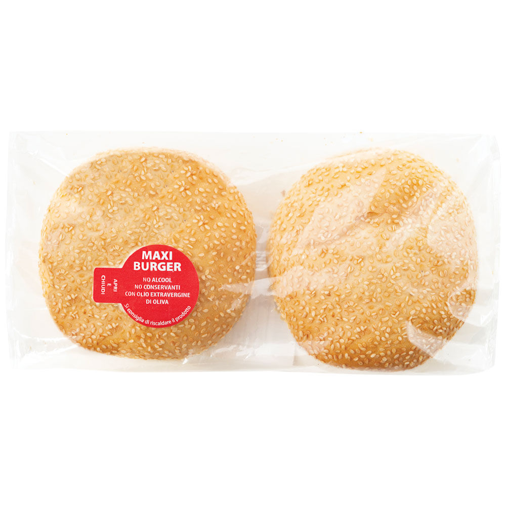 Maxiburger con semi di sesamo 2 pz da 80 gr