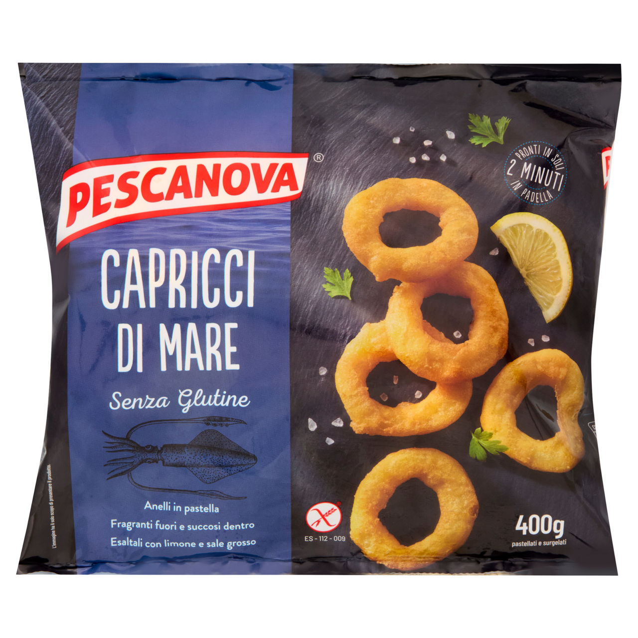 Anelli di totano pastellati senza glutine e surgelati 400 gr - Immagine 01