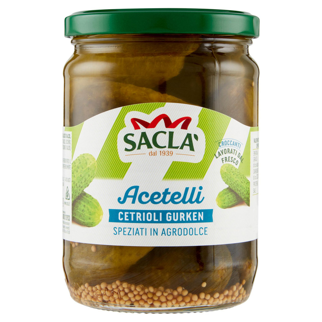 Cetrioli gurken speziati in agrodolce sacla' v.v. gr.530 sgocciolato g 290 - Immagine 01