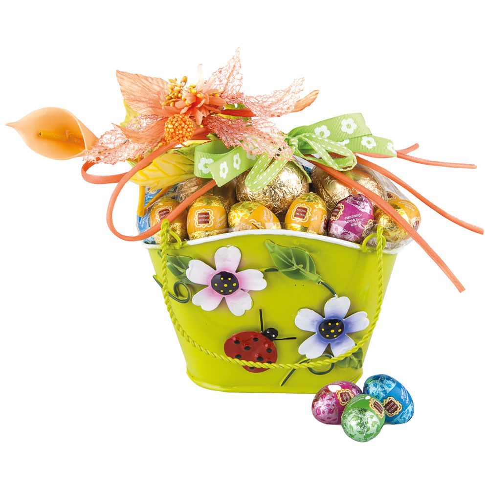 Cestino di primavera con ovetti di cioccolato 235 gr